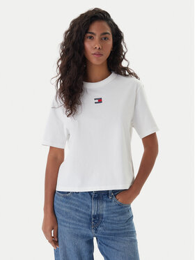 Tommy Jeans Tommy Jeans Tričko Badge DW0DW22202 Écru Boxy Fit