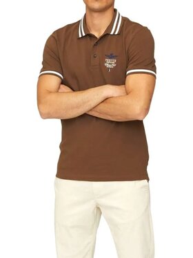 Aeronautica Militare Aeronautica Militare T-Shirt 241PO1758P191 Brązowy Slim Fit