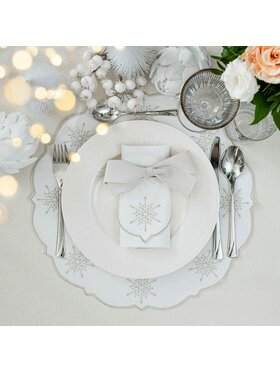Roseberry Home Roseberry Home Podkładka na stół haftowana Silver Stars Srebrny