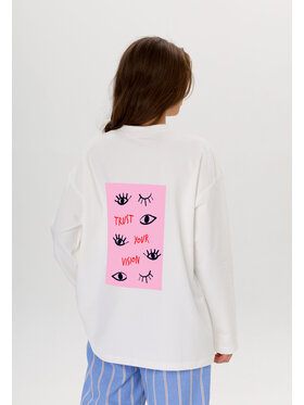 Mirons Mirons Longsleeve Print Biały Oversize