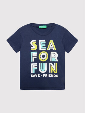 United Colors Of Benetton United Colors Of Benetton T-Shirt 3096C15AY Granatowy Regular Fit