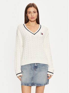 Tommy Jeans Tommy Jeans Megztinis DW0DW19885 Écru Regular Fit