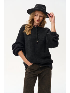 blue shadow blue shadow Sweter Lixi Czarny Regular Fit