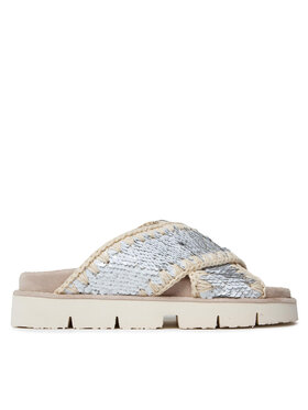 Mou Mou Παντόφλες Criss Cross Bio Bio Sandal Plain SW461000G Λευκό