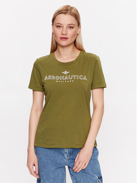 Aeronautica Militare Aeronautica Militare T-Shirt 231TS2105DJ510 Zielony Regular Fit