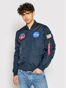 Alpha Industries Alpha Industries Kurtka bomber Ma-1 Nasa Reversible 186101 Granatowy Regular Fit