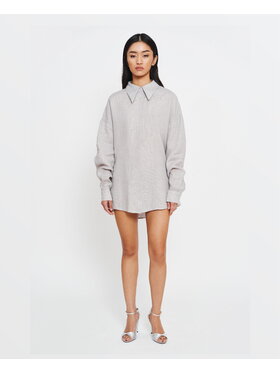 BENU BENU Koszula Lniana Szary Oversize