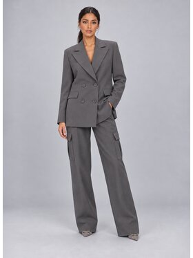 Love Saints Love Saints Marynarka L26WF-3Z-K05 Szary Oversize