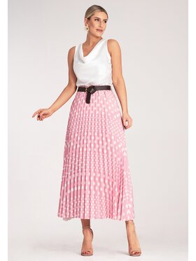 FIGL FIGL Spódnica plisowana M1155 Różowy Flared Fit