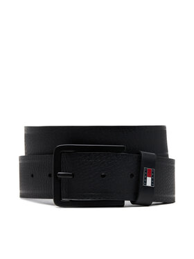 Tommy Jeans Tommy Jeans Vīriešu josta Tjm Elevated Flag Leather 3.5 AM0AM13291 Melns