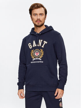 Gant Gant Džemperis ar kapuci Crest Hoodie 2006069 Tumši zils Relaxed Fit