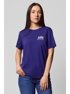 Lee Lee T-Shirt MINI LOGO TEE Niebieski Regular Fit