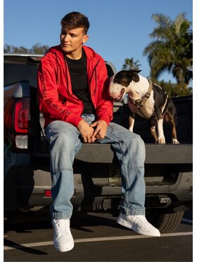 PITBULL PITBULL Kurtka przejściowa ATHLETIC TAPE Czerwony Regular Fit