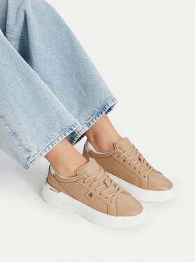 Tommy Hilfiger Tommy Hilfiger Sneakersy Th Chic Platform FW0FW09396 Brązowy