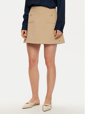 Tommy Hilfiger Tommy Hilfiger Мини пола WW0WW44994 Бежов Regular Fit