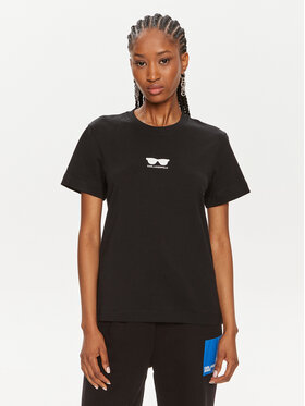 KARL LAGERFELD KARL LAGERFELD Tričko 245W1717 Čierna Regular Fit