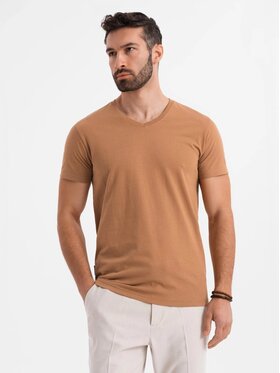 Ombre Ombre T-Shirt OM-TSBS-0237 Hnědá Regular Fit