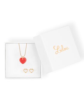 Lilou Lilou Set náhrdelník a náušnice My heart Zlatá