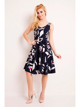 Awama Awama Sukienka koktajlowa L038 Granatowy Basic Fit
