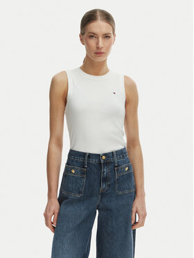 Tommy Hilfiger Tommy Hilfiger Τοπ WW0WW47806 Εκρού Slim Fit