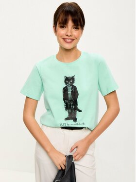 CAT by maniita lacitta CAT by maniita lacitta T-Shirt Printed T-shirt Niebieski Regular Fit