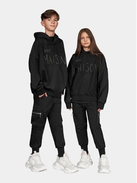 MADE BY SOCIETY MADE BY SOCIETY Spodnie materiałowe CARGO - P37699 Czarny Basic Fit