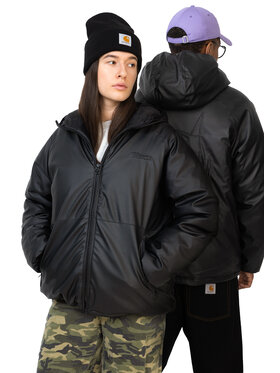 Mercur Mercur Kurtka zimowa Leather Puffer Czarny Regular Fit