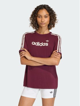 adidas adidas T-Shirt LINEAR TEE Bordowy Regular Fit