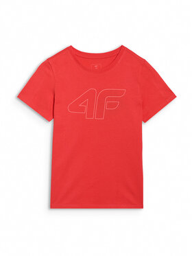 4F 4F T-Shirt BASIC+ Czerwony Regular Fit