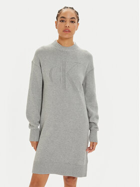 Calvin Klein Jeans Calvin Klein Jeans Φόρεμα υφασμάτινο Intrasia J20J224923 Γκρι Relaxed Fit