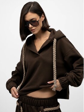 MANDRAGORA MANDRAGORA Bluza Sento Brązowy Standard Fit