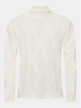 Lindbergh Lindbergh Rollkragenpullover 30-804043 Écru Relaxed Fit