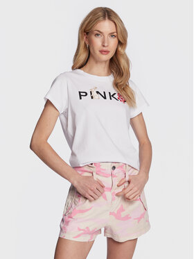 Pinko Pinko T-Shirt 100373 A0UN Biały Regular Fit