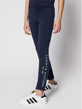 Tommy Hilfiger Tommy Hilfiger Legginsy Essential Hwk KG0KG05183 D Granatowy Slim Fit