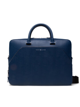 Tommy Hilfiger Tommy Hilfiger Τσάντα για laptop Business Leather Slim Comp Bag AM0AM08459 Σκούρο μπλε