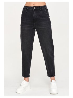 Makadamia Makadamia Jeansy C70 Czarny Baggy Fit