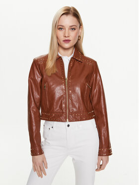 MICHAEL Michael Kors MICHAEL Michael Kors Jacke aus Kunstleder Astor MS320B7DTW Braun Cropped Fit