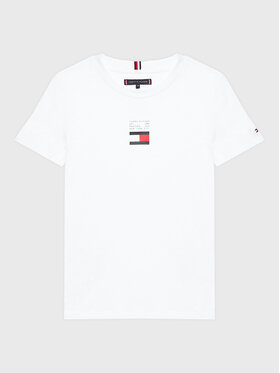 Tommy Hilfiger Tommy Hilfiger T-Shirt Flag KB0KB08033 M Biały Regular Fit