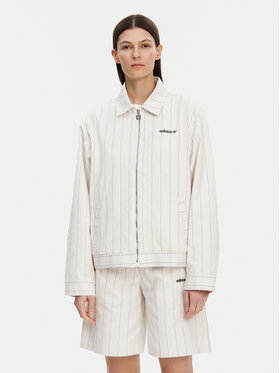 adidas adidas Kurtka przejściowa Pinstripe Harrington JJ3476 Biały Loose Fit