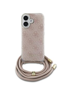 Guess Guess Etui na telefon Crossbody Cord 4G Print Różowy