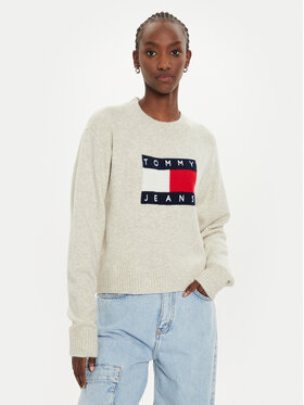 Tommy Jeans Tommy Jeans Pullover Flag DW0DW18681 Beige Relaxed Fit