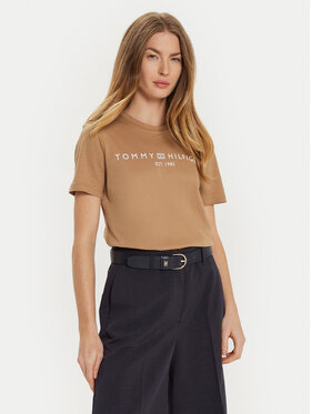 Tommy Hilfiger Tommy Hilfiger T-shirt WW0WW40276 Bež Regular Fit
