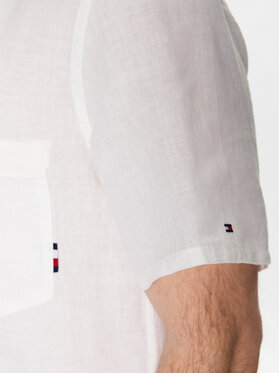 Tommy Hilfiger Košulja Linen Mandarin MW0MW30898 Écru Regular Fit