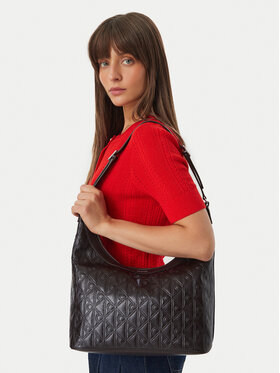 Calvin Klein Calvin Klein Geantă Emblem Aop Debossed Medium Shbag LV04F3875G Maro