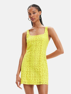 Desigual Desigual Φόρεμα καλοκαιρινό 23SWVW02 Κίτρινο Slim Fit