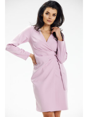 Awama Awama Sukienka letnia A637 Różowy Basic Fit