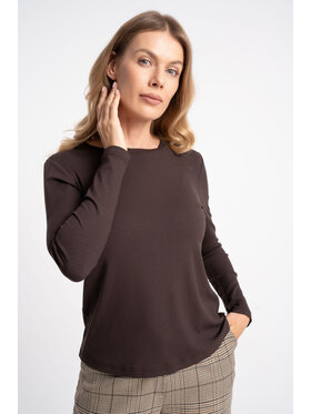 CLICK CLICK Bluzka 10-6997 Brązowy Classic Fit