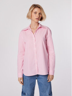 Simple Simple Marškiniai KOD505-02 Rožinė Relaxed Fit