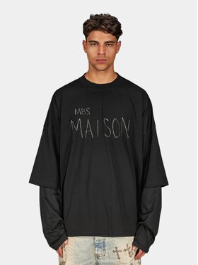 MADE BY SOCIETY MADE BY SOCIETY T-Shirt Tricou UNDERLAY - T17594 Czarny Basic Fit