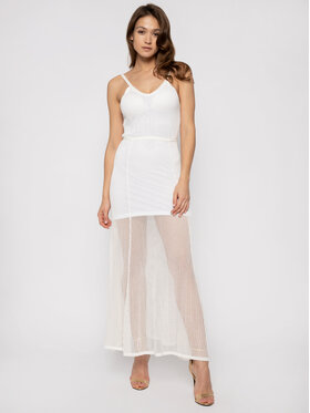 My Twin My Twin Φόρεμα κοκτέιλ 201MT3010 Λευκό Regular Fit